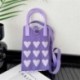 Szín: lila - Fashion Love Kötött kézitáska Crossbody táskák Koreai női szőtt kézitáska női Univerzális mobiltelefon