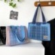 Szín: 1 28x23x5cm - Koreai kötött válltáska felső fogantyús kézitáska Harajuku horgolt szögletes japán női csomag