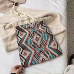 Szín: 2 - Lady Knitting Cigány Bohém Bohó Elegáns táska váll Női Horgolt Alkalmi Nyitott Shopper Felső fogantyús