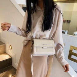 Szín: fehér 23x7x14cm - Kézitáskák Luxus márkájú Messenger Bag PU női egykeresztes válltáska Trend Tote széles