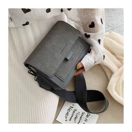 Szín: kék - Kézitáskák Luxus márkájú Messenger Bag PU női egykeresztes válltáska Trend Tote széles pántok Flip