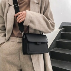 Fekete szín - Kézitáskák Luxus márkájú Messenger Bag PU női egykeresztes válltáska Trend Tote széles pántok Flip