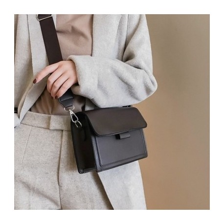 Szín: barna - Kézitáskák Luxus márkájú Messenger Bag PU női egykeresztes válltáska Trend Tote széles pántok Flip