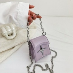 Szín: lila - Personality Chain Y2K Star Clutch Kézitáskák Koreai Női Mini Crossbody válltáska Luxus Design Márka Gothic