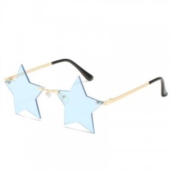 Lencsék színe: kék - Vicces Pentagram napszemüvegek Rimless Party szemüvegek csillag alakú óceán színű szemüvegek