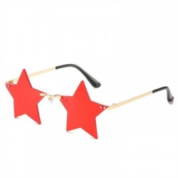 Lencsék színe: piros - Vicces Pentagram napszemüvegek Rimless Party szemüvegek csillag alakú óceán színű szemüvegek