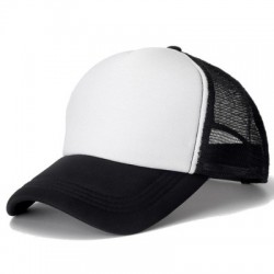 Szín: fekete fehér-54-60cm - Nyári hálós golf baseball sapka férfi női légáteresztő kültéri horgász kamionos apa