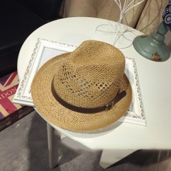 Szín: khaki-null - Légáteresztő férfi kalap nyári tengerparti széles karimájú strandkalap Western Cowboy kalap Férfi