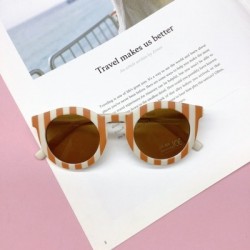 A lencsék színe: barna fehér - KLASSNUM Kids Kerek Napszemüvegek Márka Designer Gyermekek Aranyos Napszemüvegek Vintage