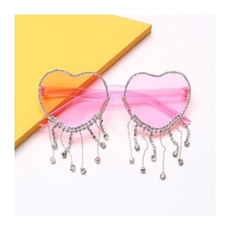 Lencsék színe: Pink Bojt - Egyedi Party Favor Heart napszemüveg Diamond Bojt UV400 Protection Rend Peach Heart keret