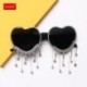 Lencsék színe: kék bojt - Egyedi Party Favor Heart napszemüveg Diamond Bojt UV400 Protection Rend Peach Heart keret