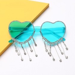 Lencsék színe: világoskék bojt - Egyedi Party Favor Heart napszemüveg Diamond Bojt UV400 Protection Rend Peach Heart keret