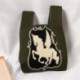Szín: Army Green - Angel Pony Kötött kézitáska Diákoknak Alkalmi tároló Válltáska Divat szőtt táska Nagy