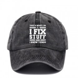 Fekete szín - Férfi és női baseballsapkák, állítható, hétköznapi, hímzett I FIX STUFF pamut napozósapkák uniszex