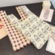 Szín: bézs - Nyári divat Napi kötött kézitáska Személyiség szerelem kockás színes patchwork egy váll csuklótáska